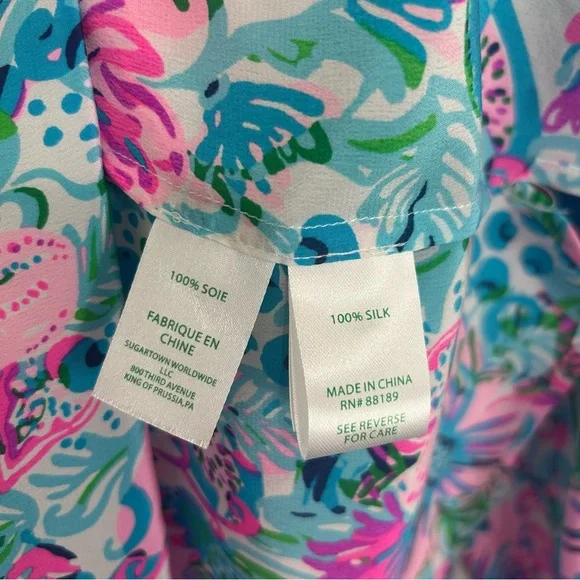 NWT Lilly Pulitzer Elsa Silk Top Sz L - Picture 11 of 12